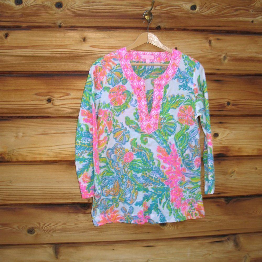NWOT Lilly Pulitzer Amelia  Island Tunic “Casa Marina” Top S